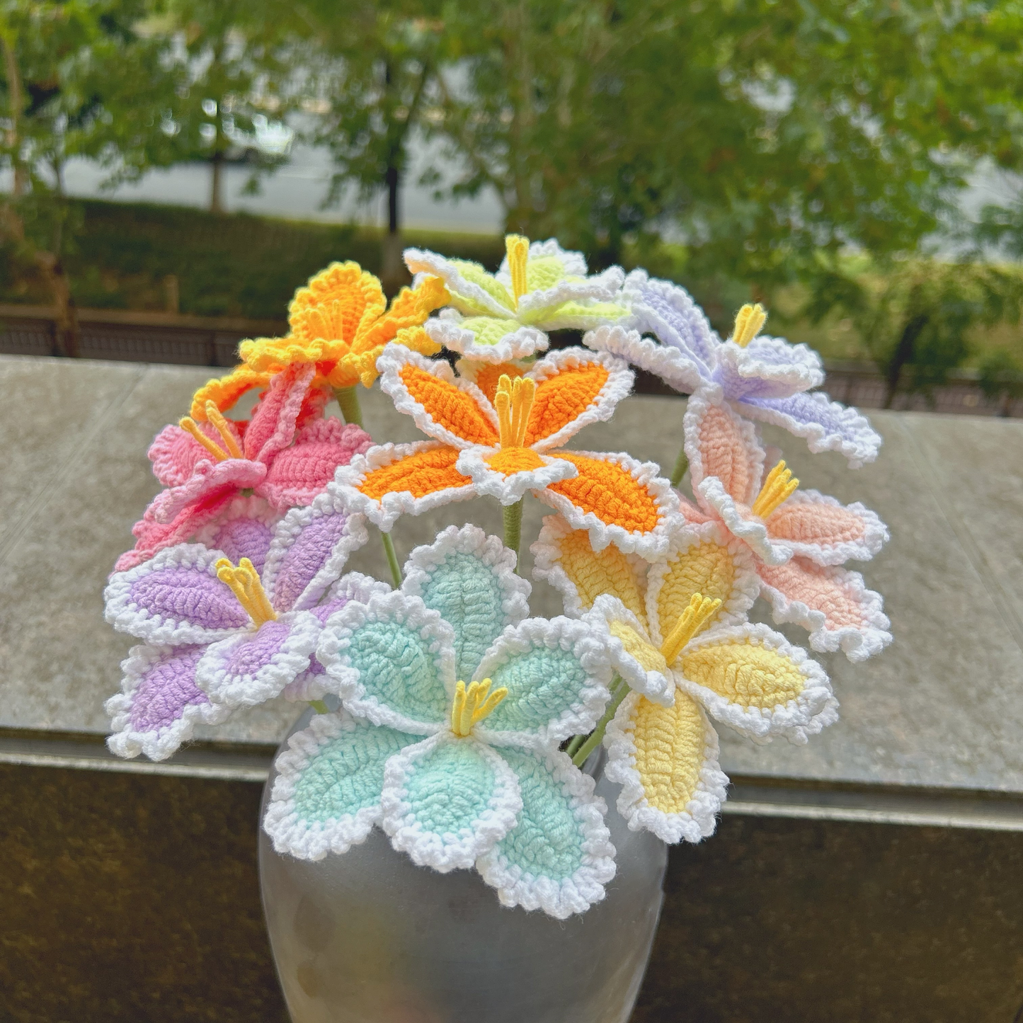Parrot Tulip Crochet Flower Stem