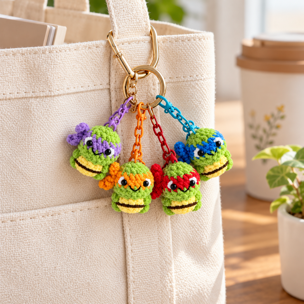 Teenage Mutant Ninja Turtles Crochet Keychains