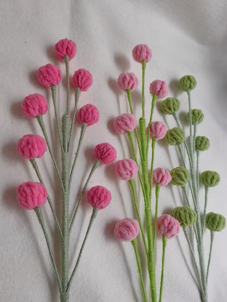 Snowberry Crochet Flower Stem CF-046