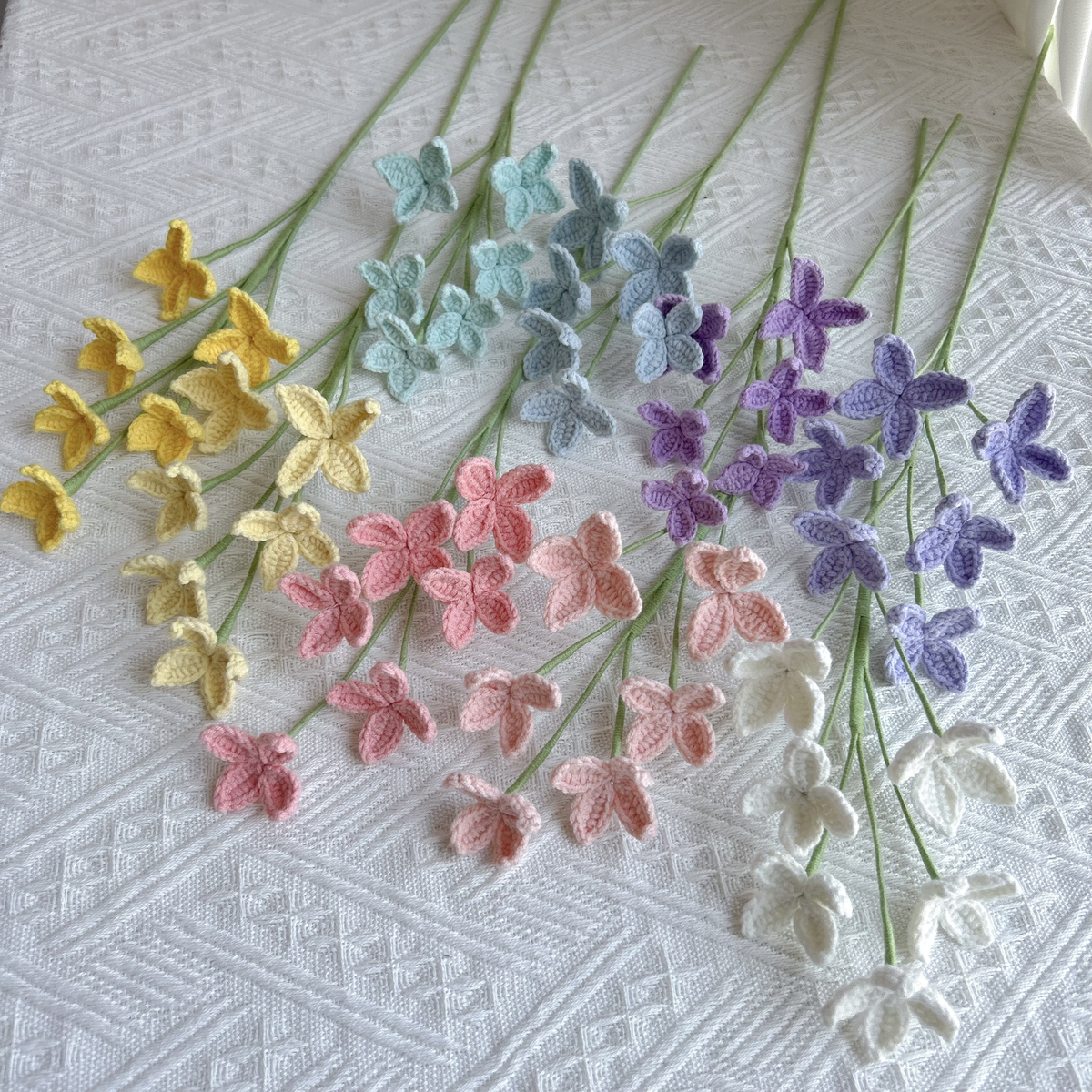 Six-Head Gypsophila Crochet Flower Stem