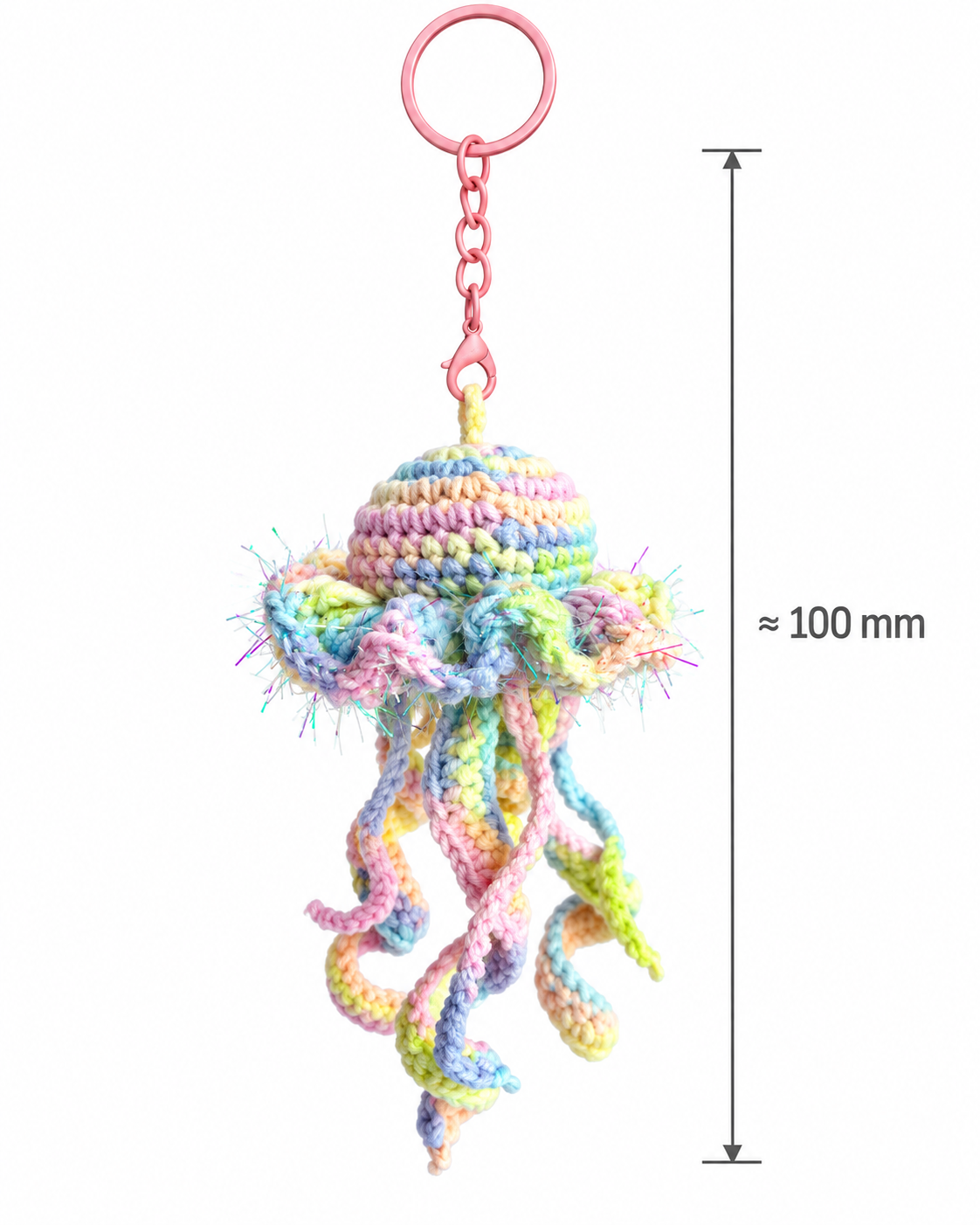 Crochet Dreamy Jellyfish Keychain