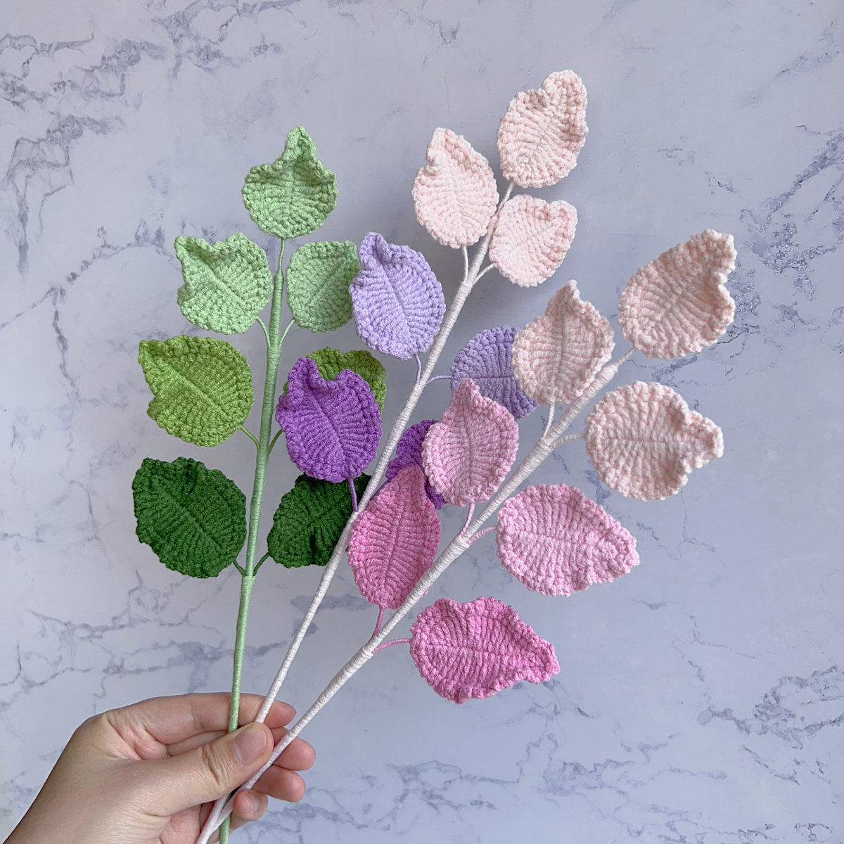 Rose Leaf Crochet Flower Stem CL-016