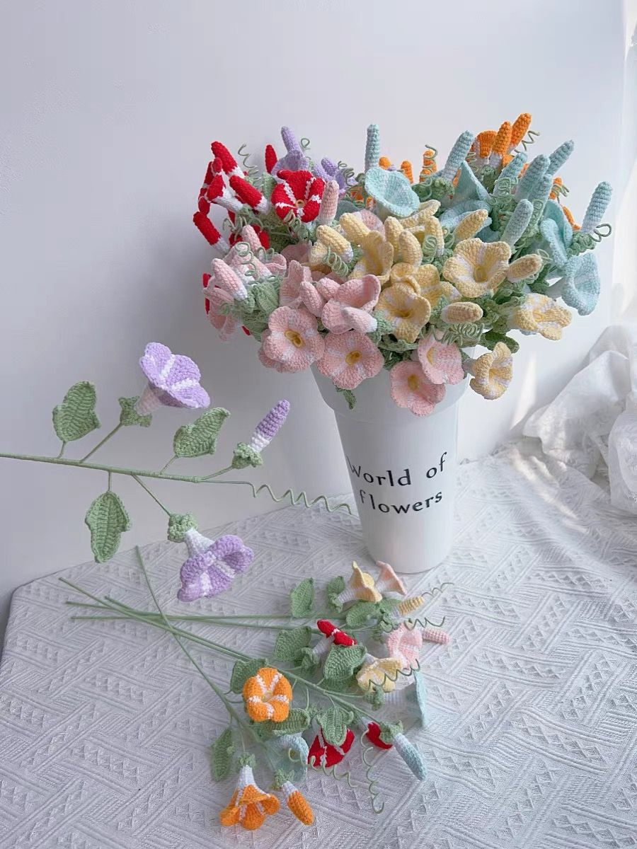 Morning Glory Crochet Flower Stem