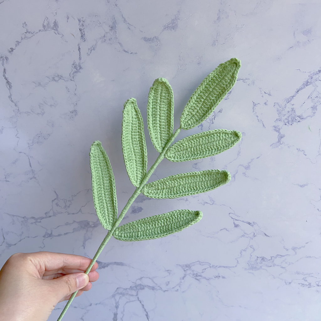 Olive Leaf Crochet Flower Stem CL-003