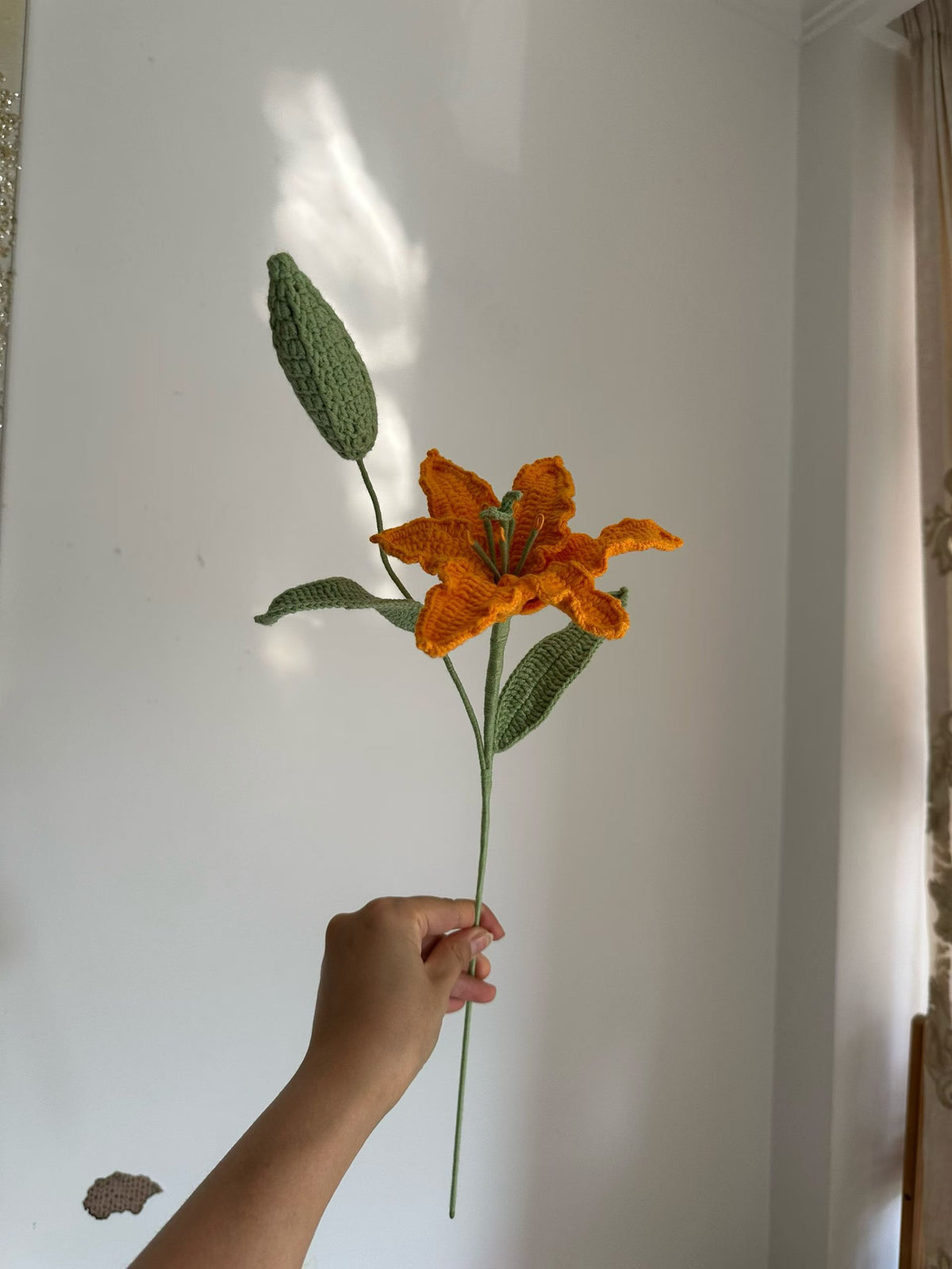 Lily with Bud Crochet Flower Stem CF-014