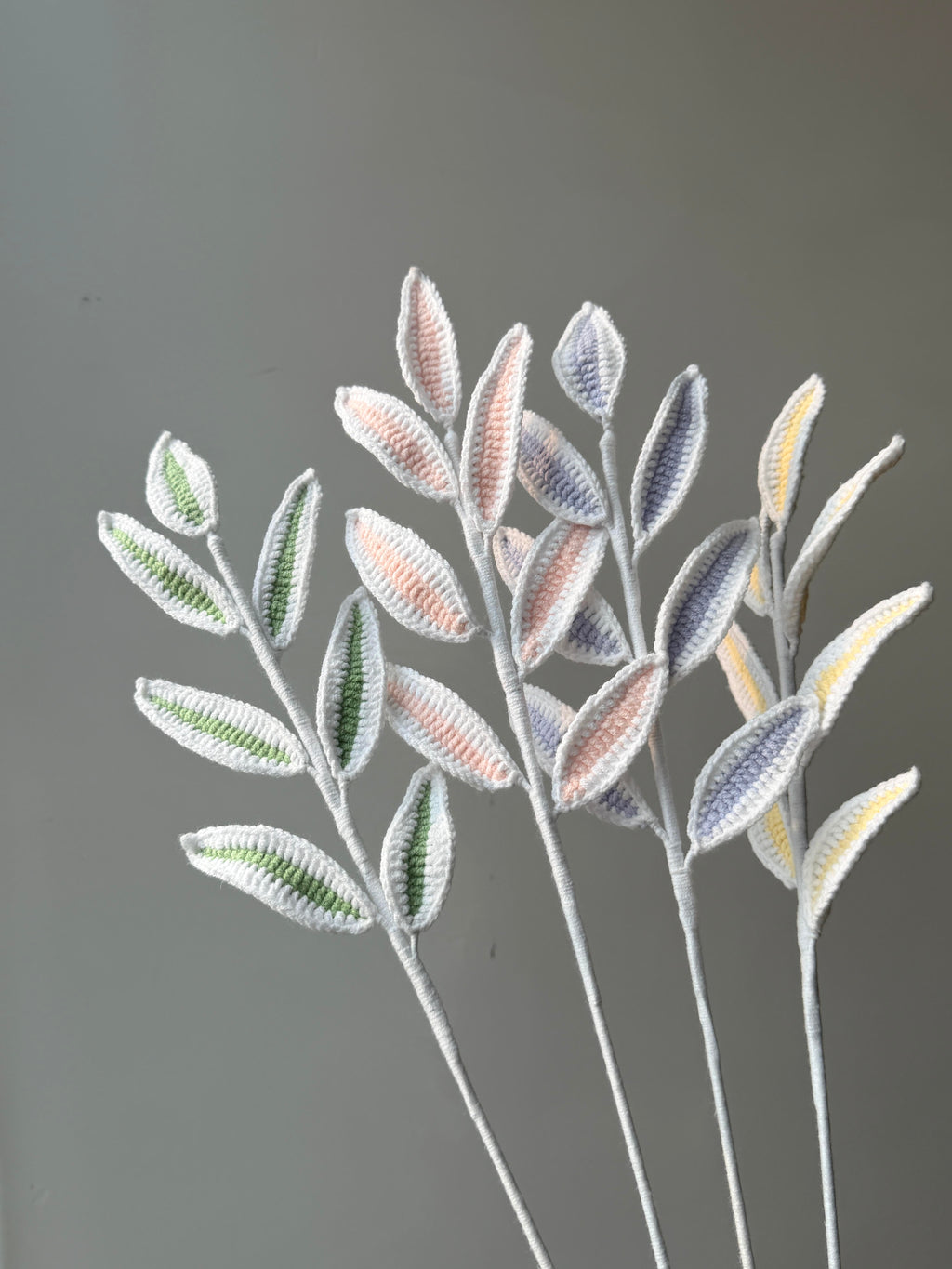Candy Vein Leaves Crochet Flower Stem CL-017