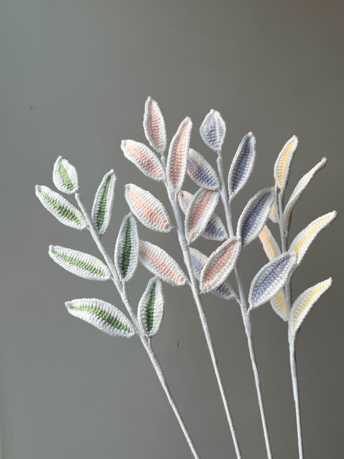 Candy Vein Leaves Crochet Flower Stem CL-017