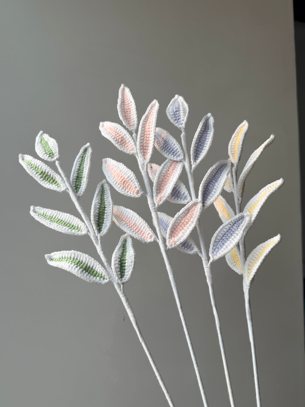 Candy Vein Leaves Crochet Flower Stem CL-017