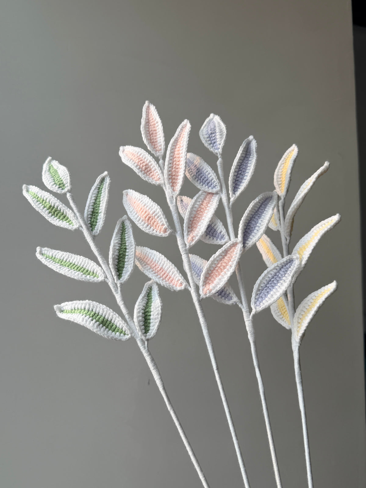 Candy Vein Leaves Crochet Flower Stem CL-017