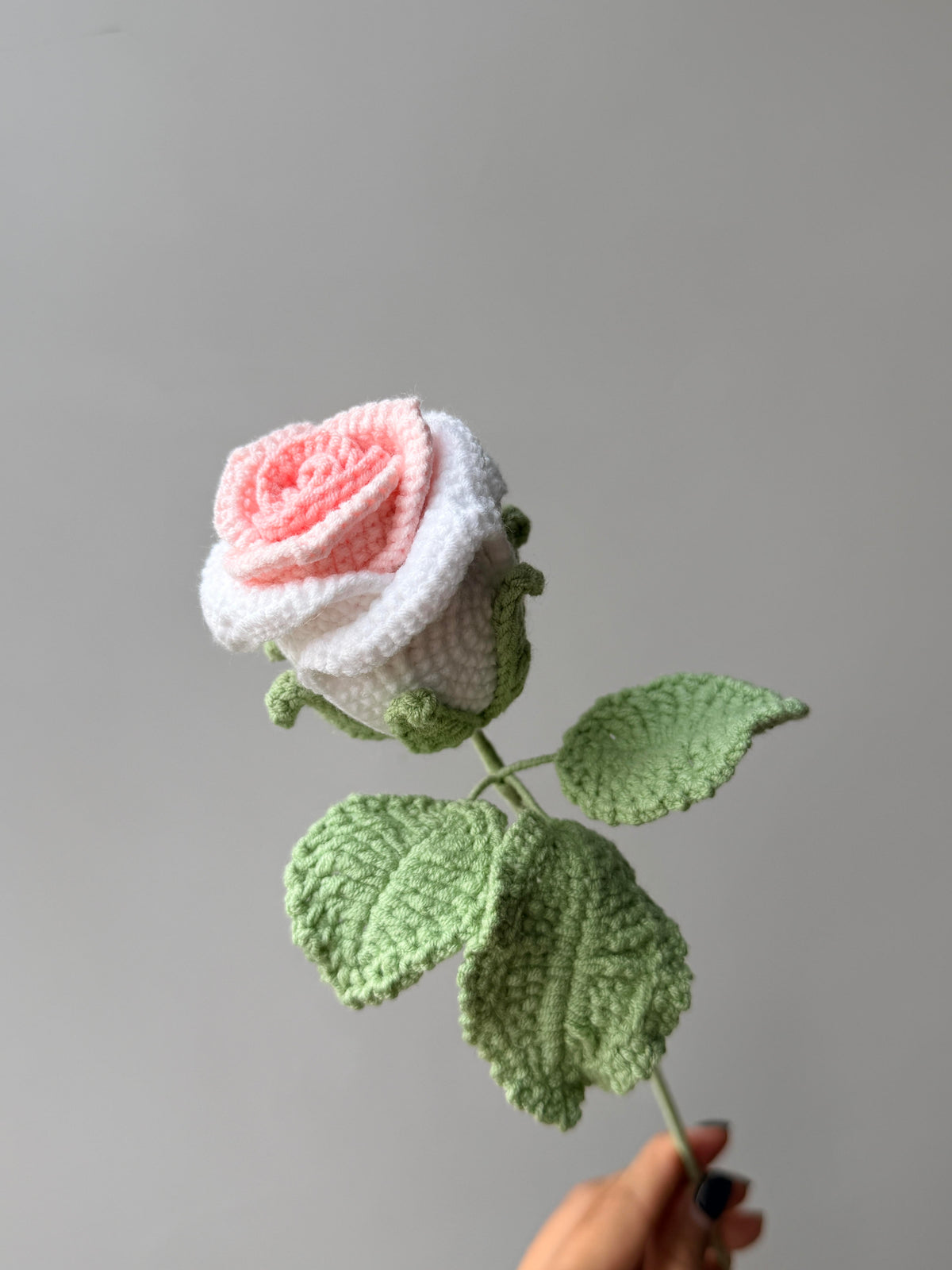 Wineglass Rose Crochet Flower Stem CF-003