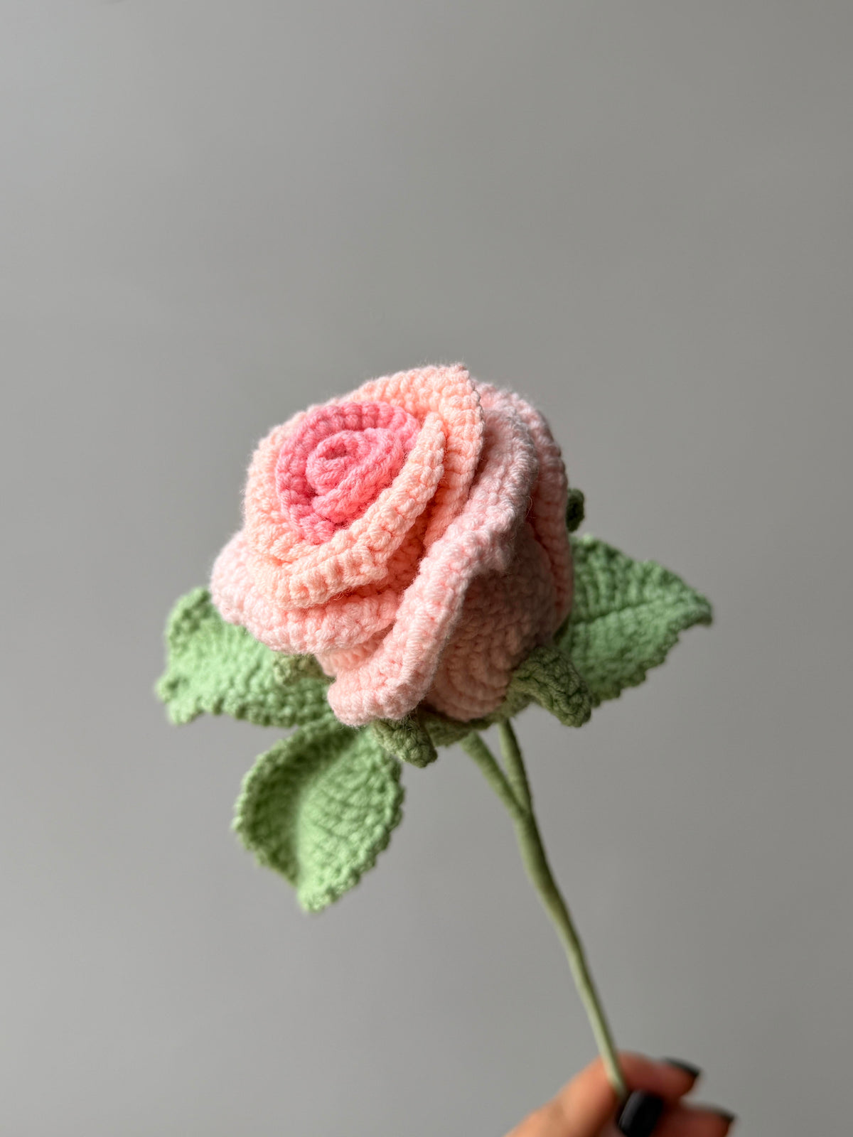 Wineglass Rose Crochet Flower Stem CF-003