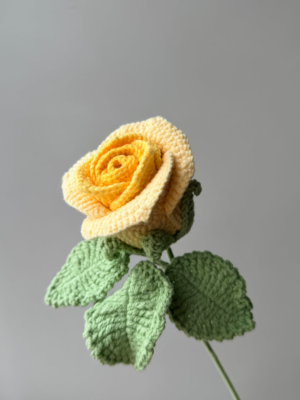 Wineglass Rose Crochet Flower Stem CF-003