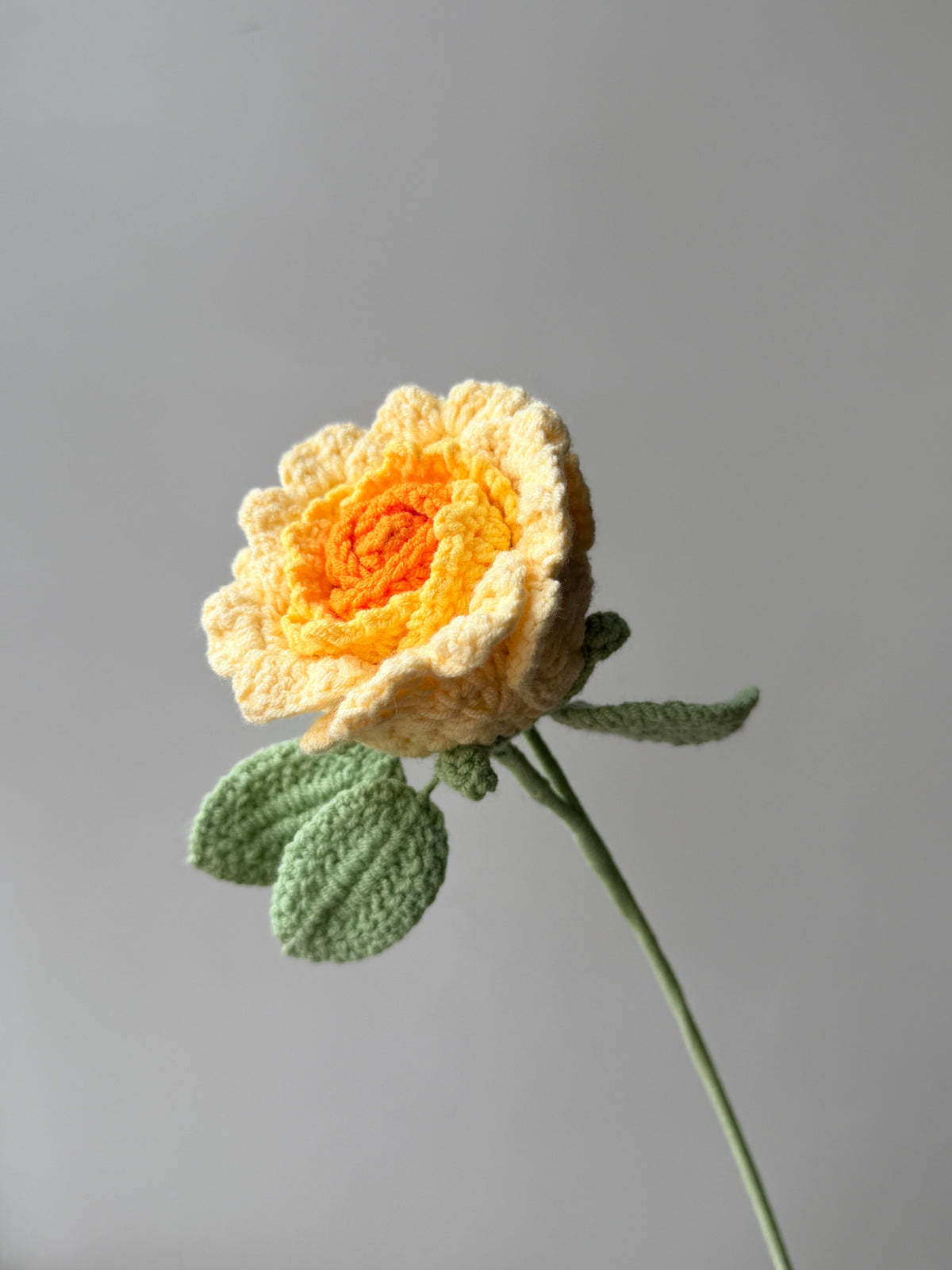 Diamond Rose Crochet Flower Stem