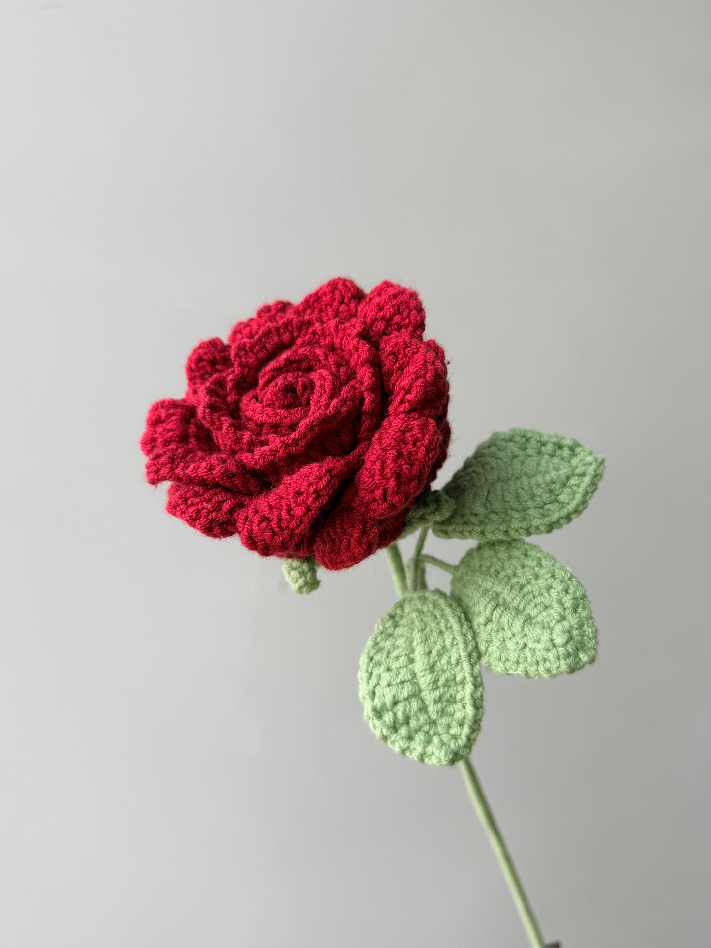 Diamond Rose Crochet Flower Stem