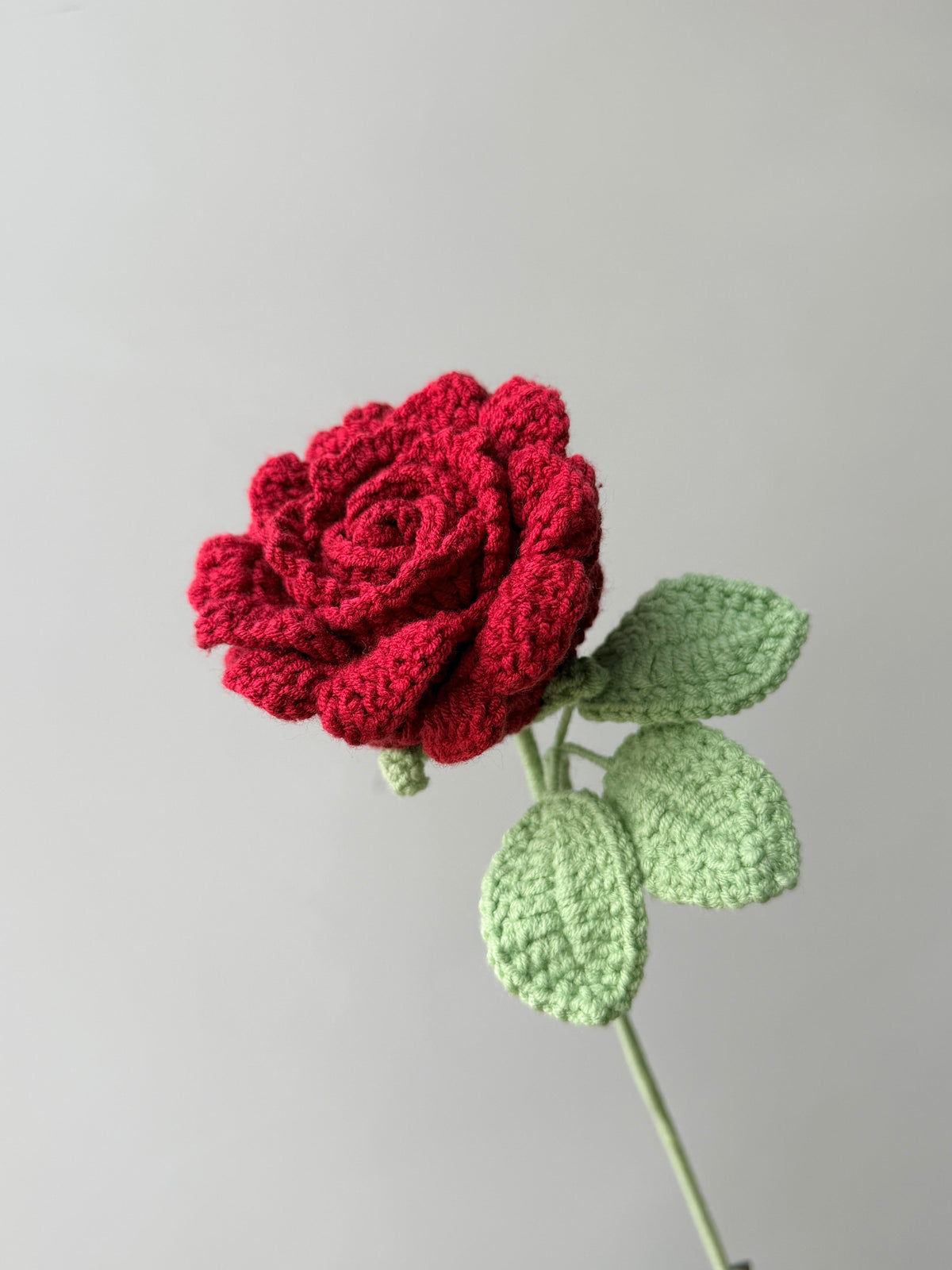 Diamond Rose Crochet Flower Stem
