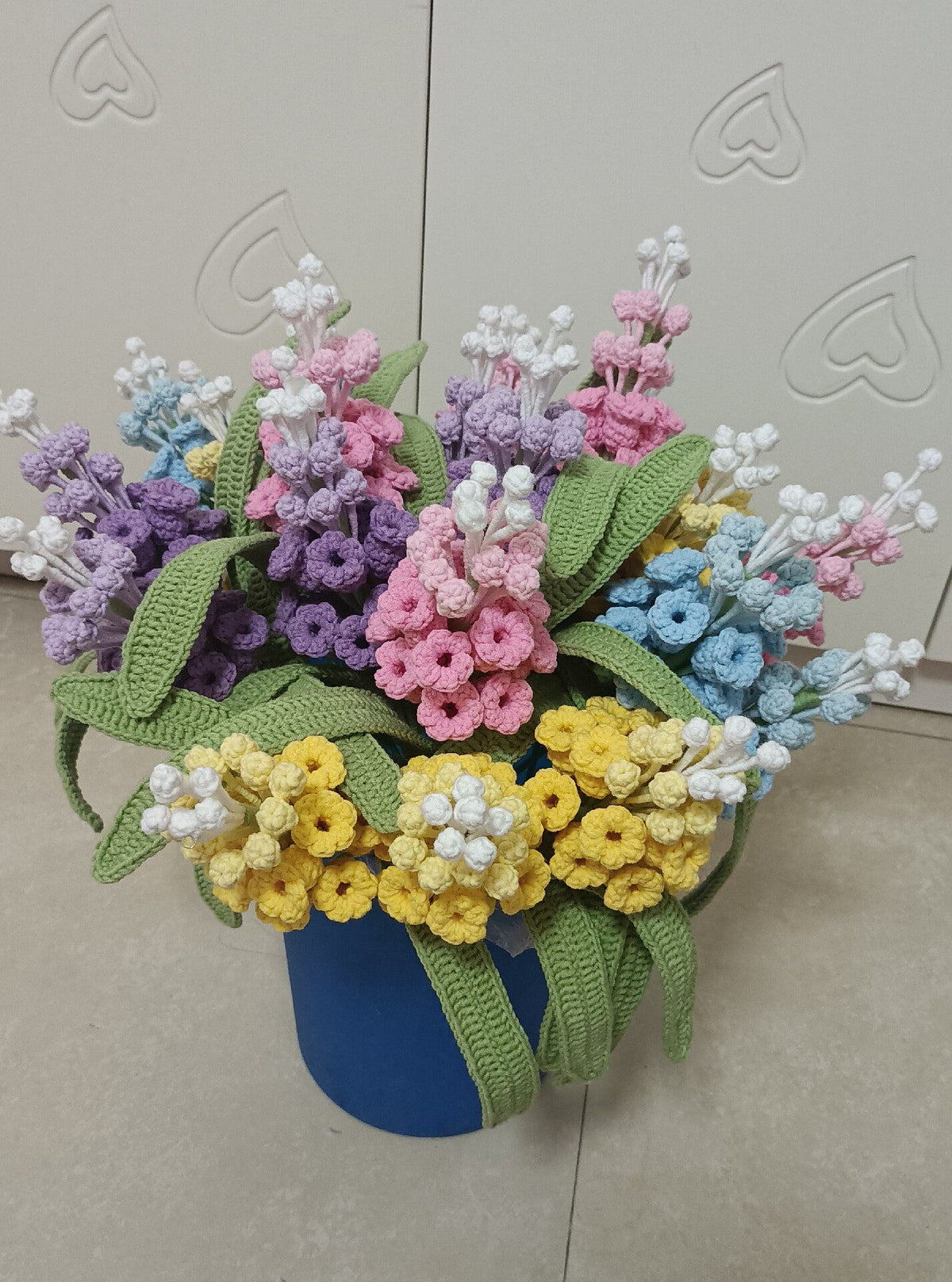 Large Grape Hyacinth Crochet Flower Stem CF-029
