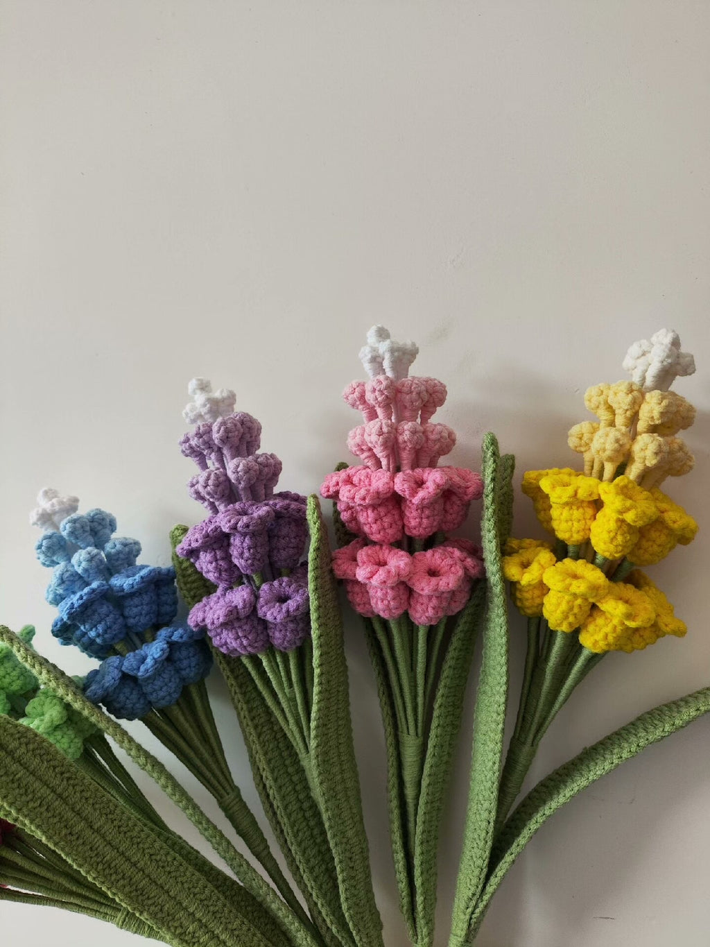 Large Grape Hyacinth Crochet Flower Stem CF-029