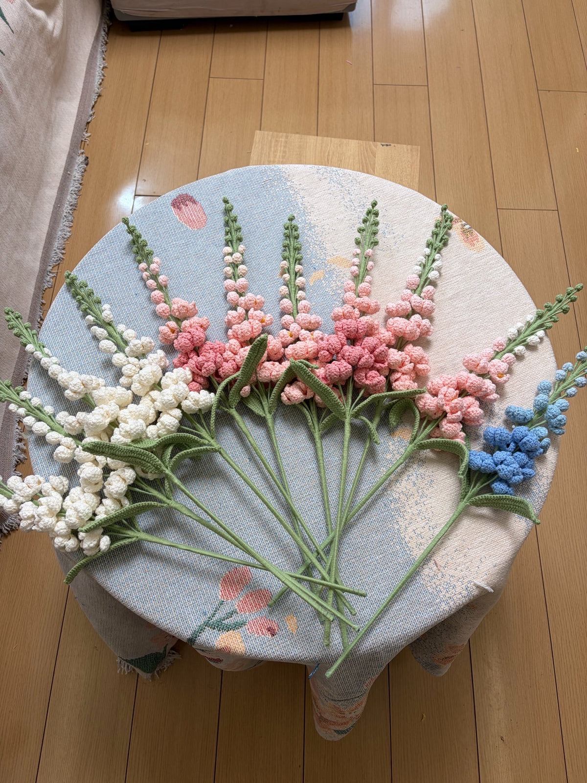 Large Larkspur Crochet Flower Stem