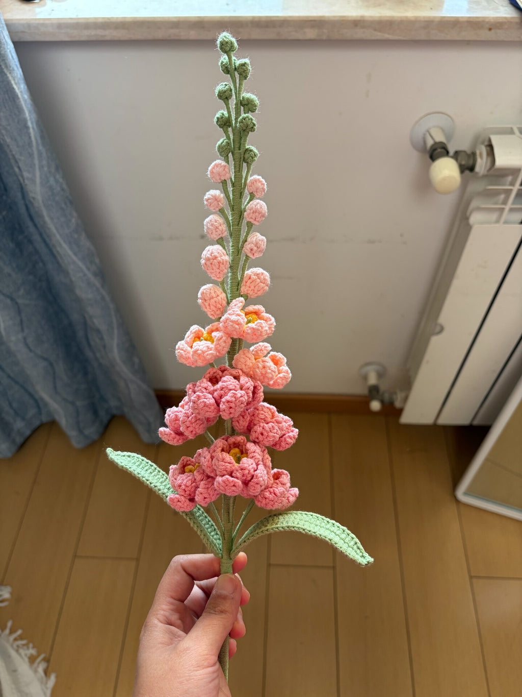 Large Larkspur Crochet Flower Stem