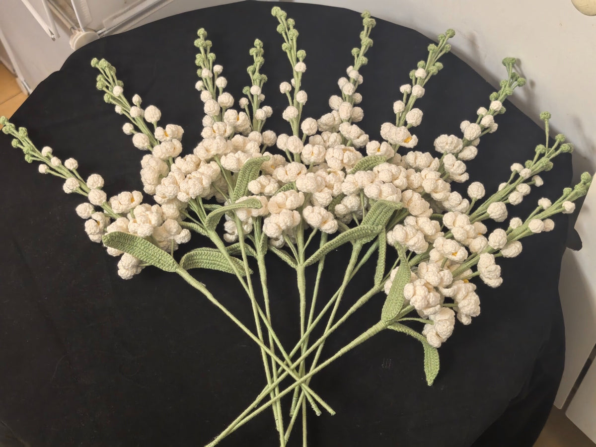 Large Larkspur Crochet Flower Stem