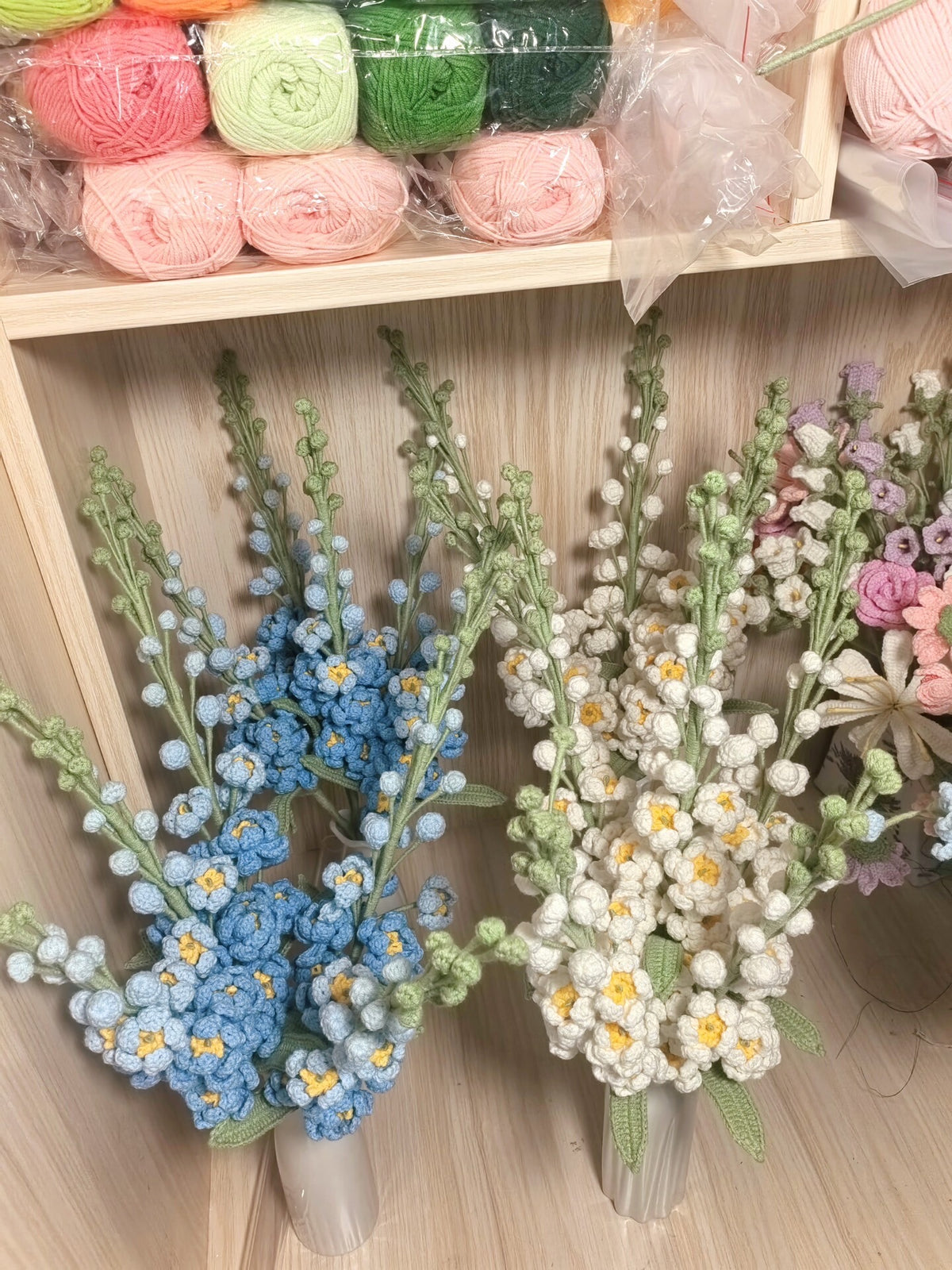 Large Larkspur Crochet Flower Stem