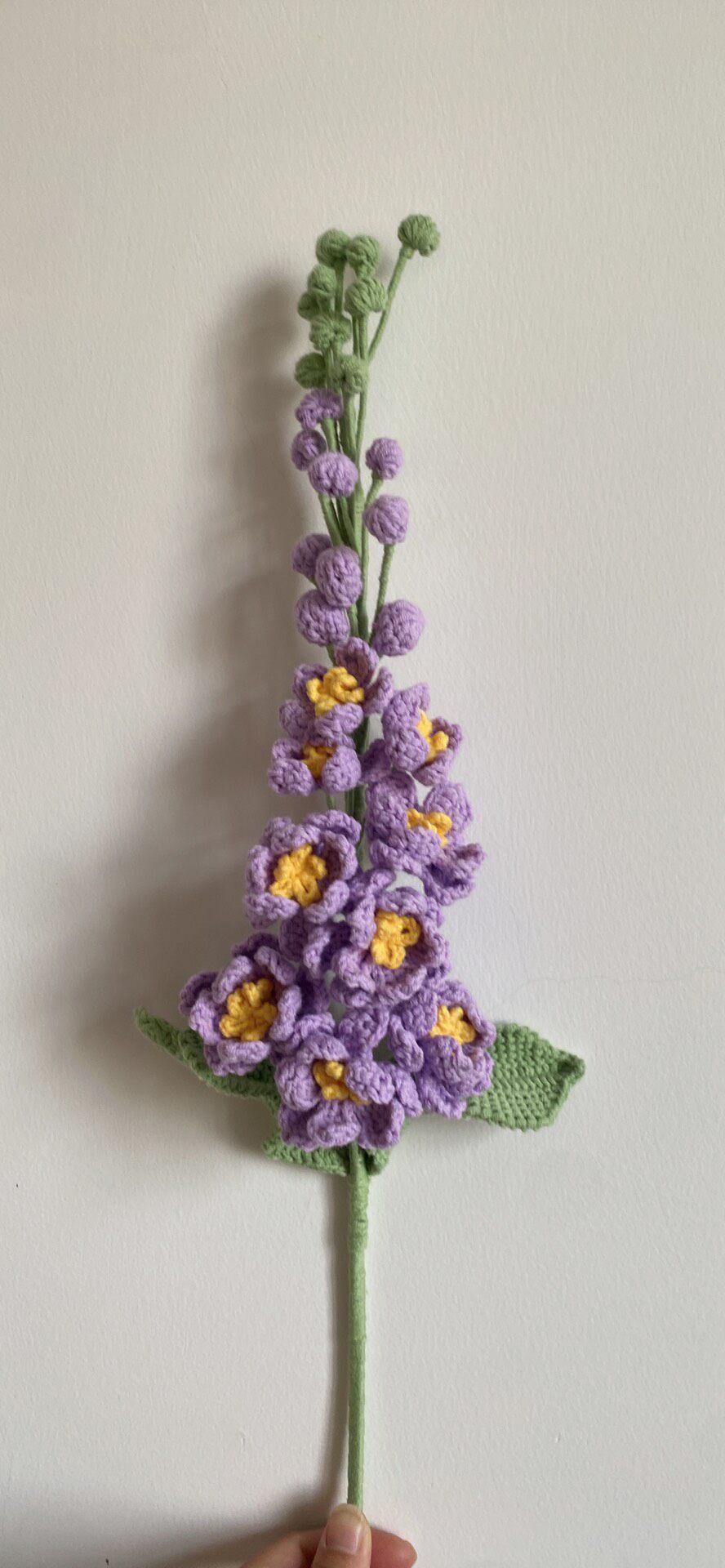 Large Larkspur Crochet Flower Stem