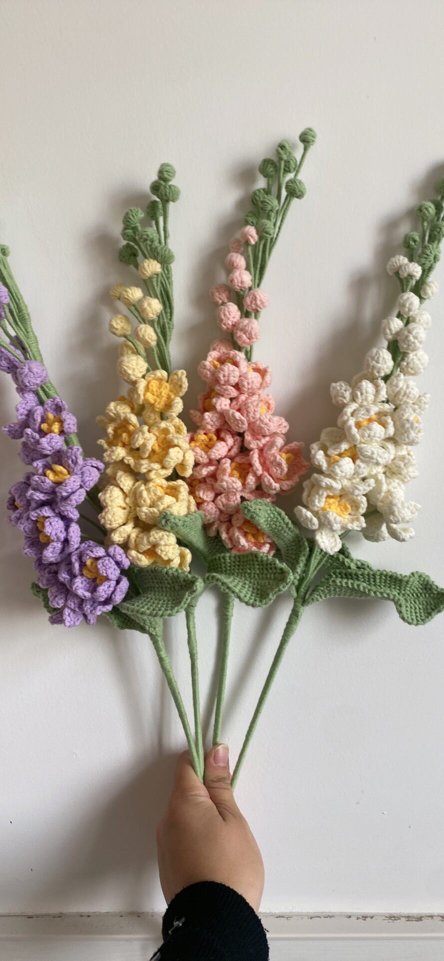 Large Larkspur Crochet Flower Stem
