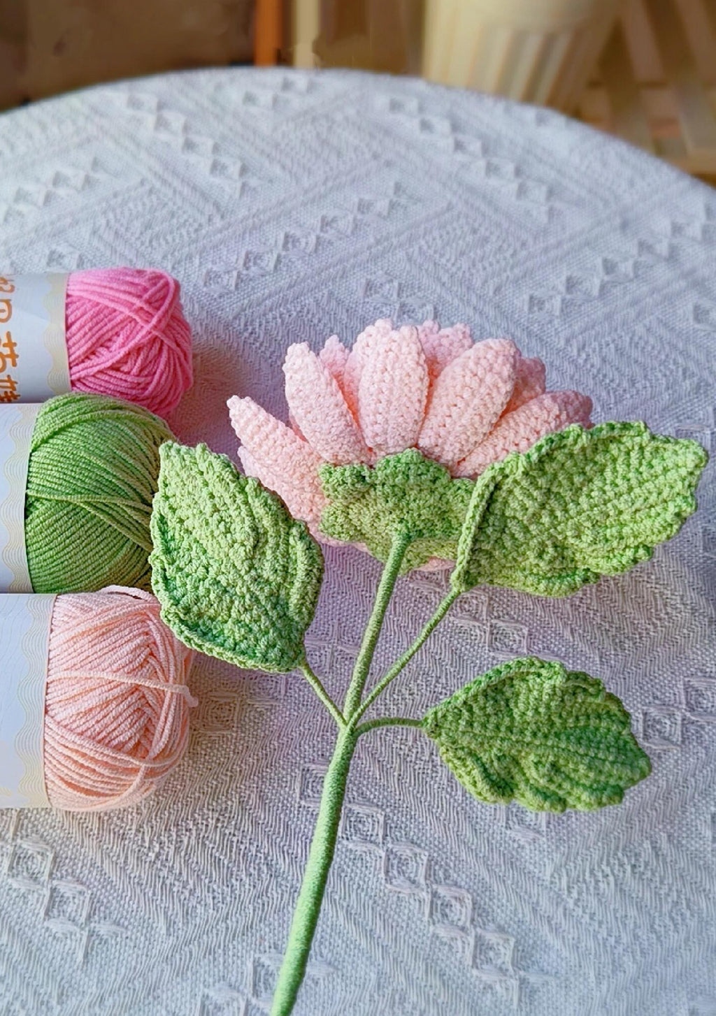 Dahlia Crochet Flower Stem