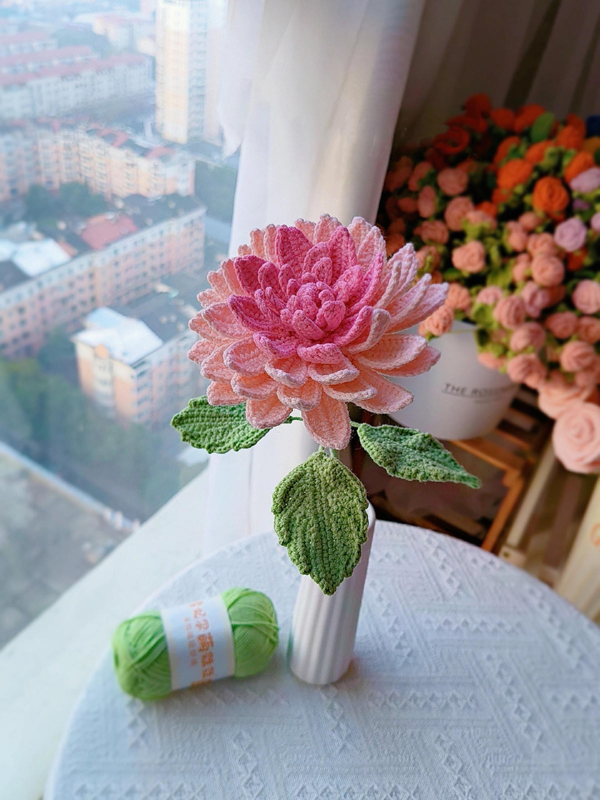 Dahlia Crochet Flower Stem