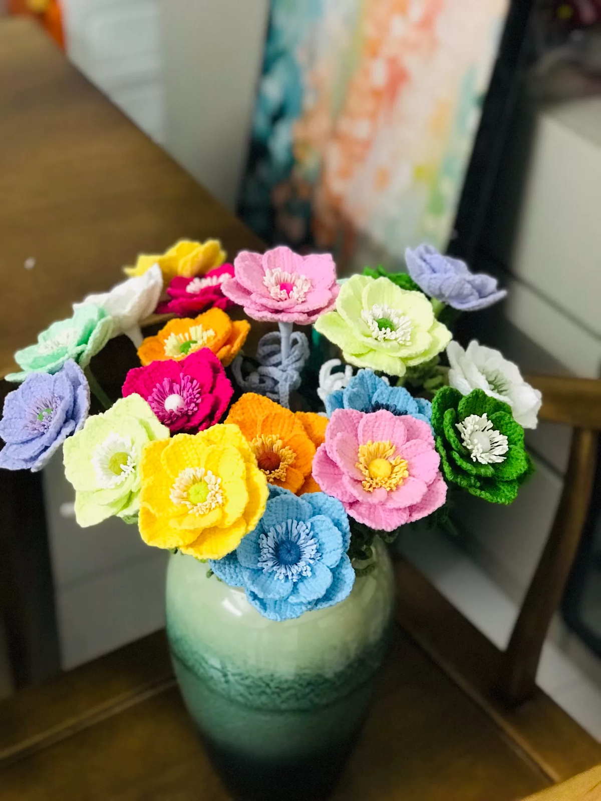 Anemone Crochet Flower Stem