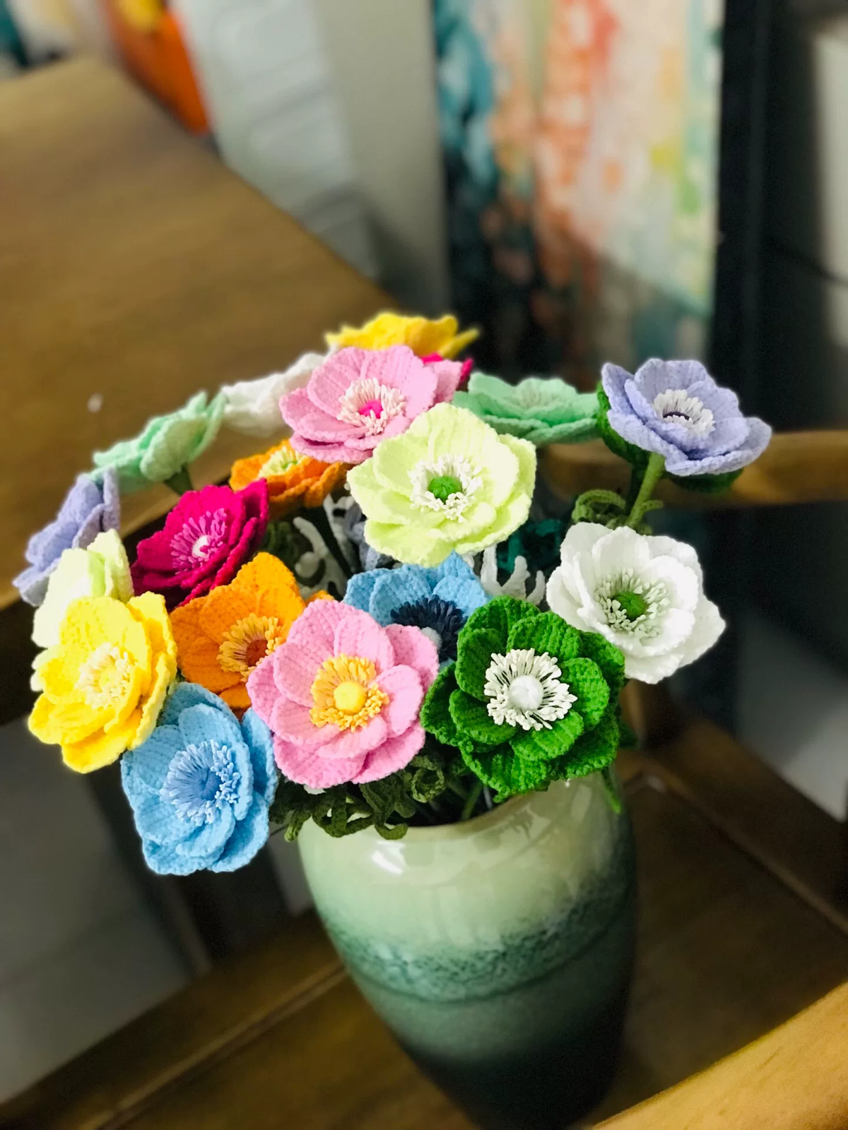 Anemone Crochet Flower Stem