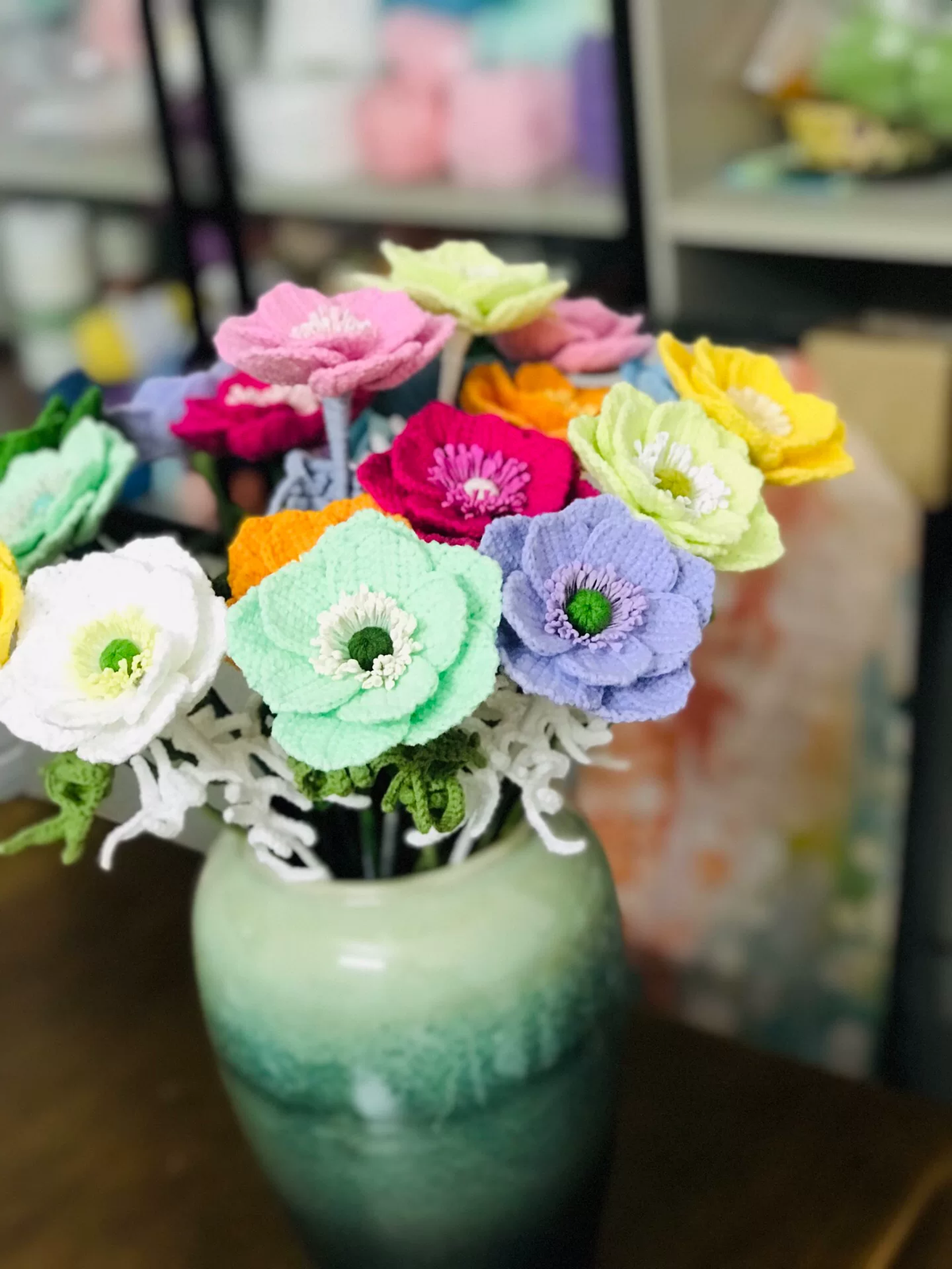 Anemone Crochet Flower Stem