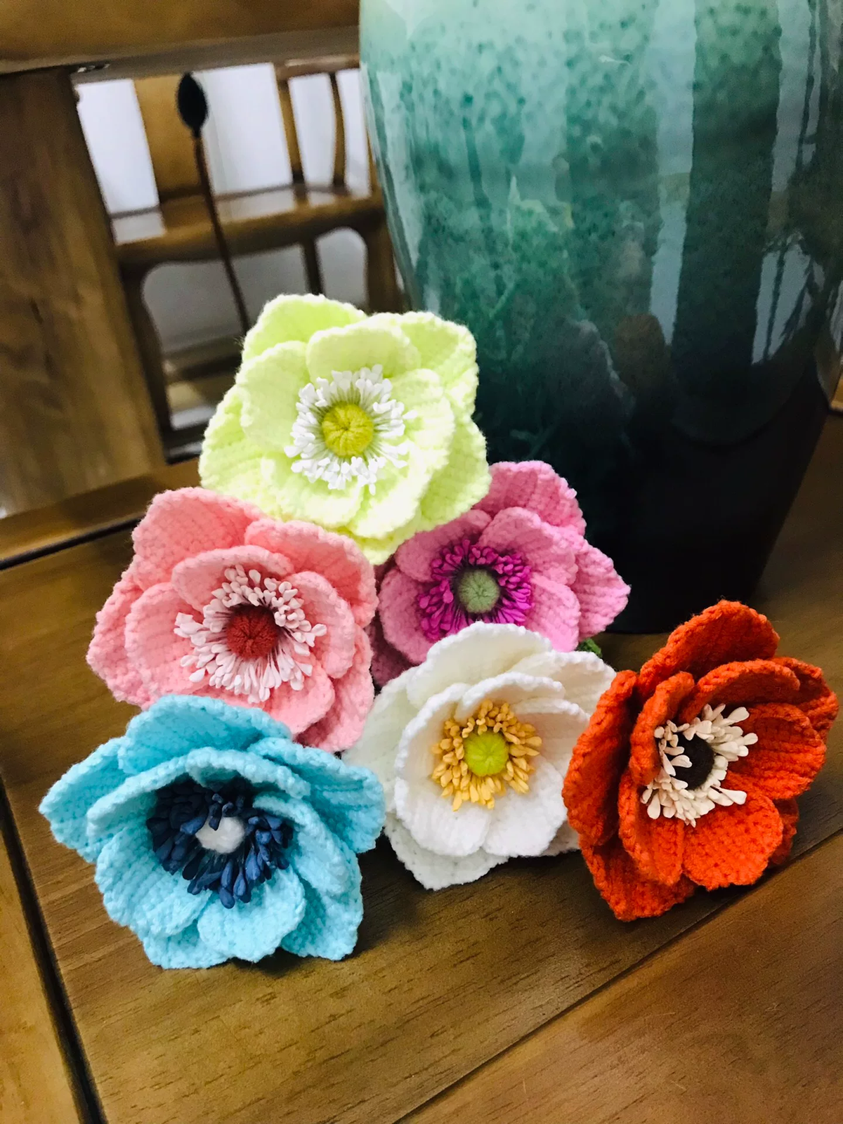 Anemone Crochet Flower Stem
