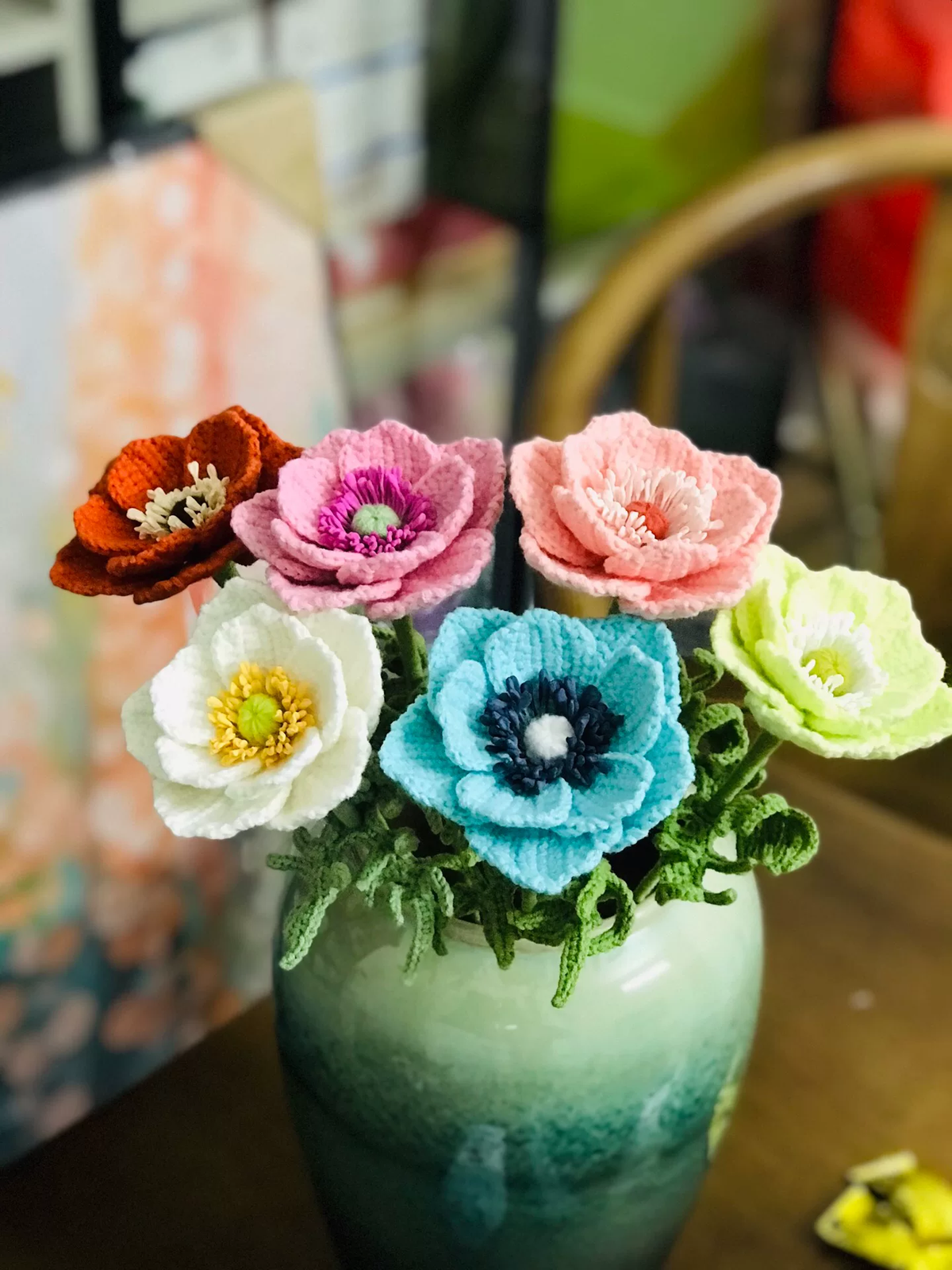 Anemone Crochet Flower Stem