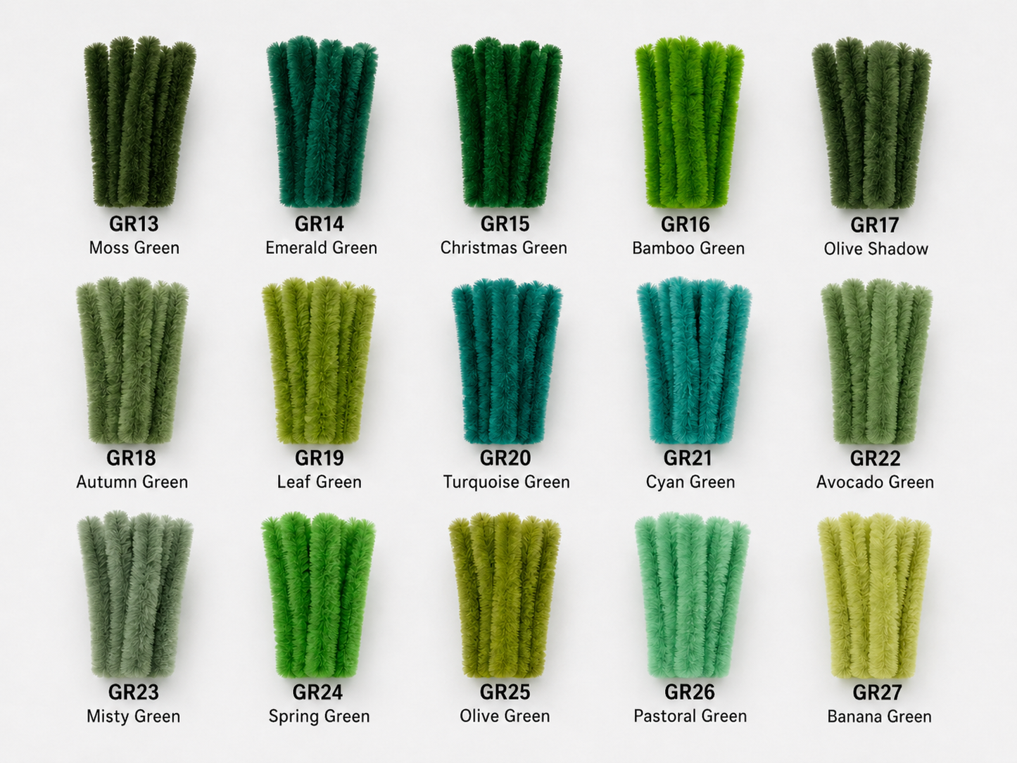 100pcs 8mm Super Dense Pipe Cleaner 30cm, DIY Flower Making Supplies Chenille Stem 104 Colors Available