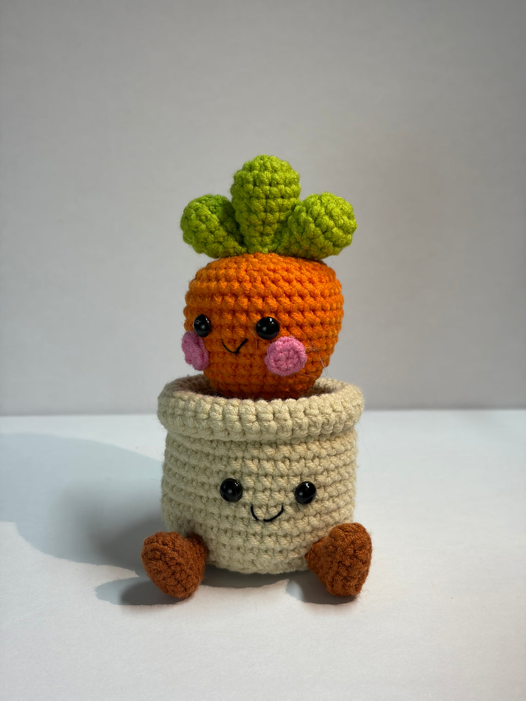 Crochet Carrot Smile Pot