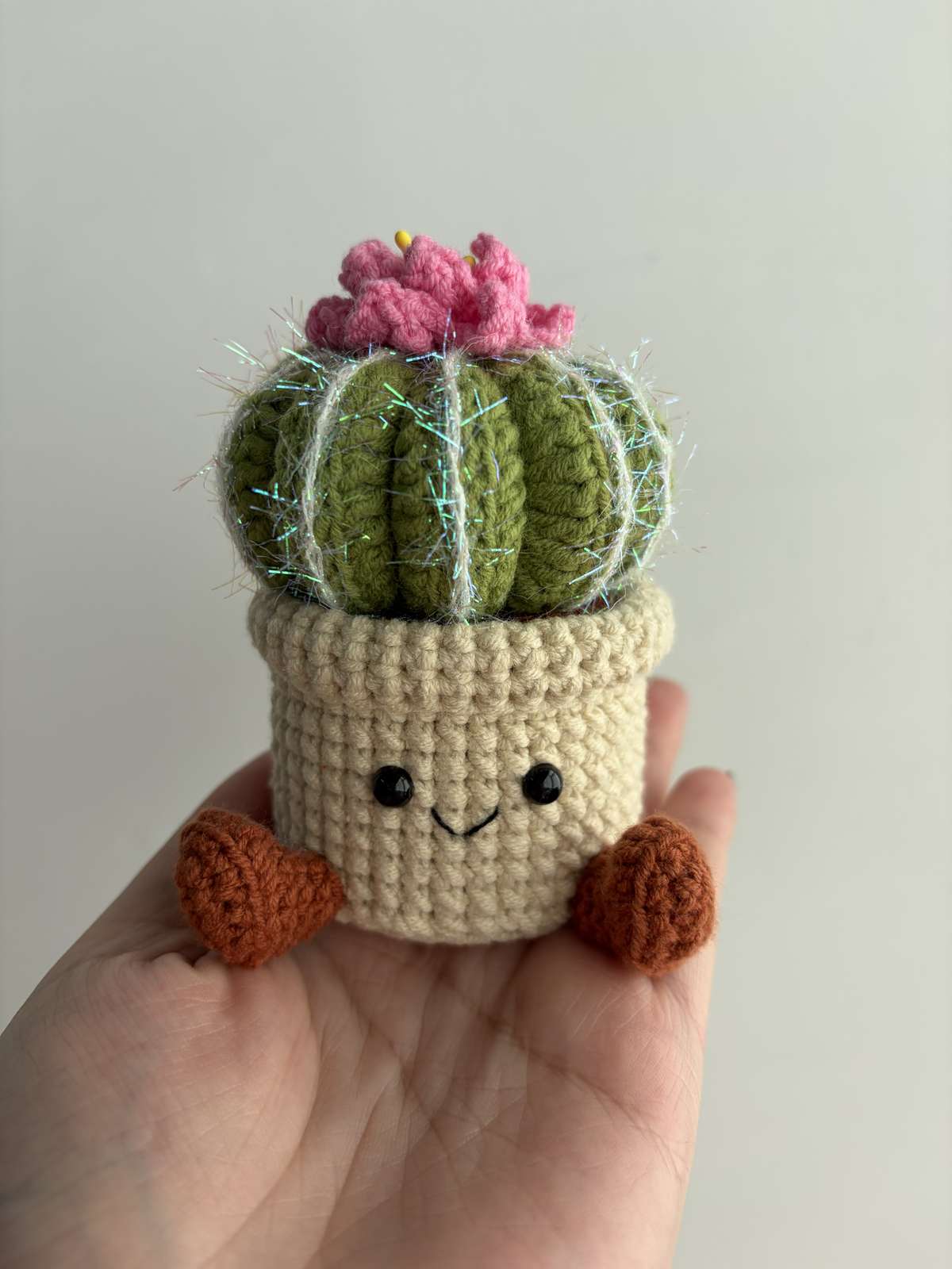 Crochet Cactus Smile Pot