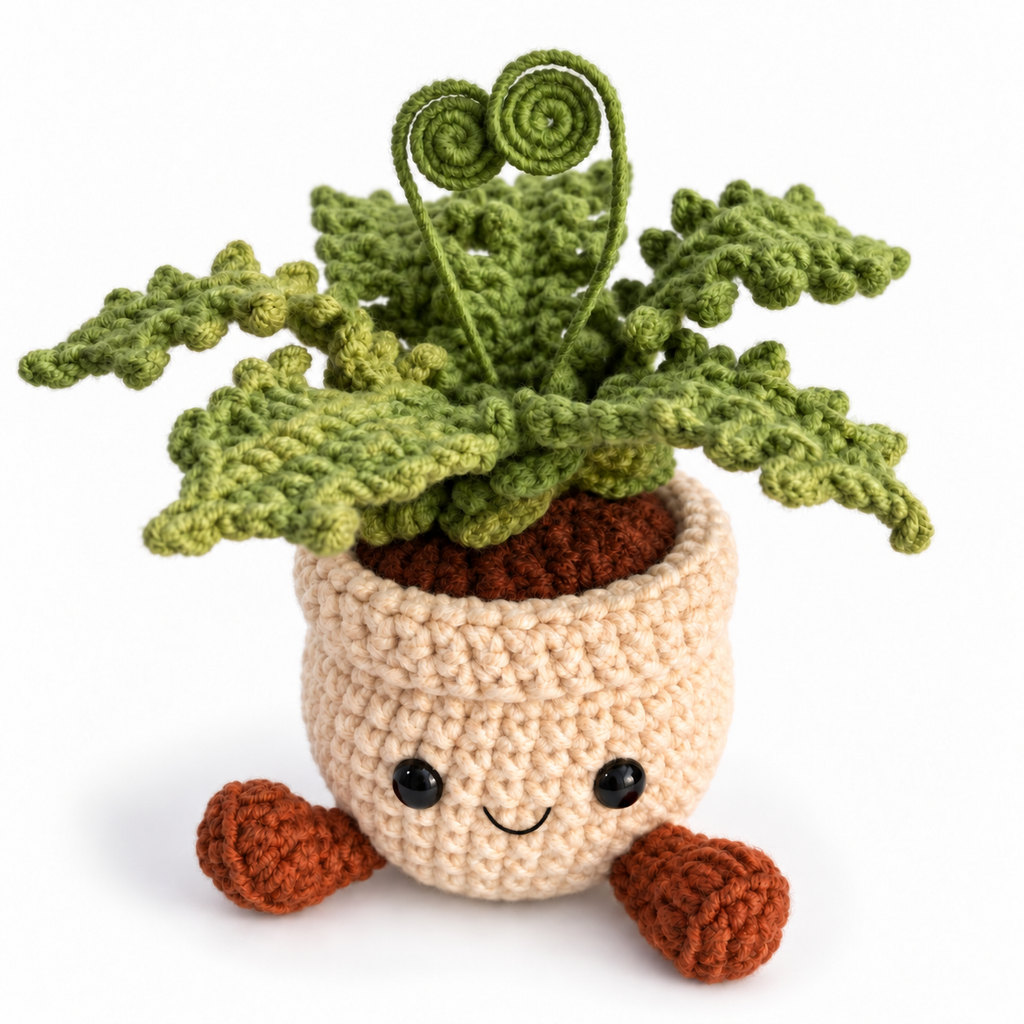 Crochet Fern Smile Pot
