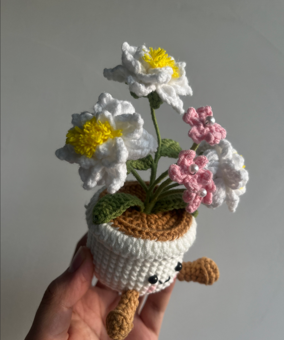 Crochet Gardenia smile Pot