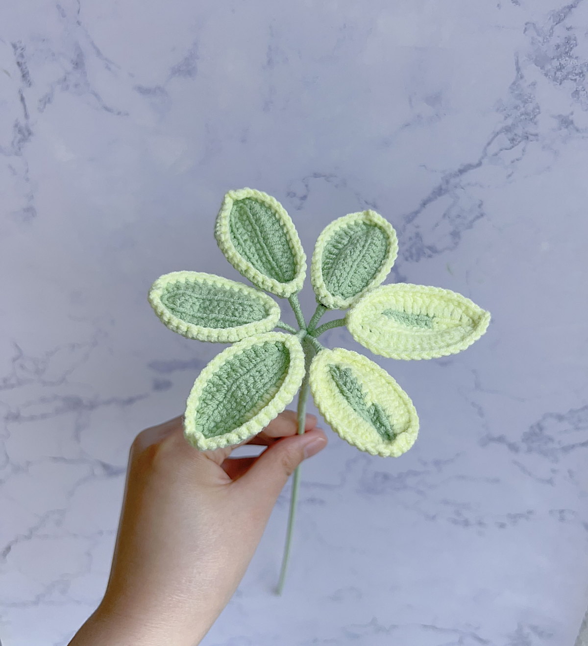 Schefflera Leaf Crochet Flower Stem CL-011