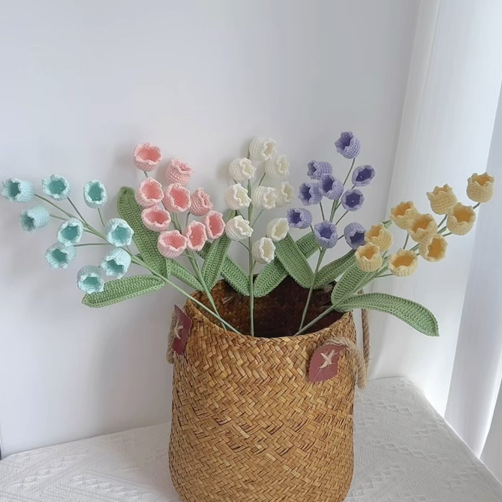 Nine-Head Lily of the Valley Crochet Flower Stem