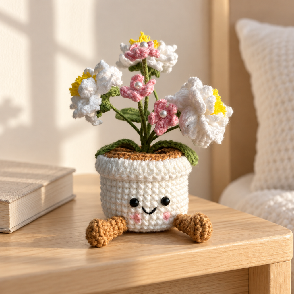 Crochet Gardenia smile Pot