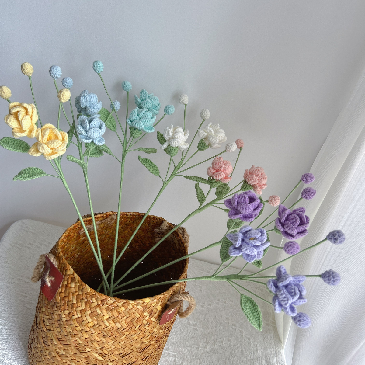 Double Jasmine Crochet Flower Stem