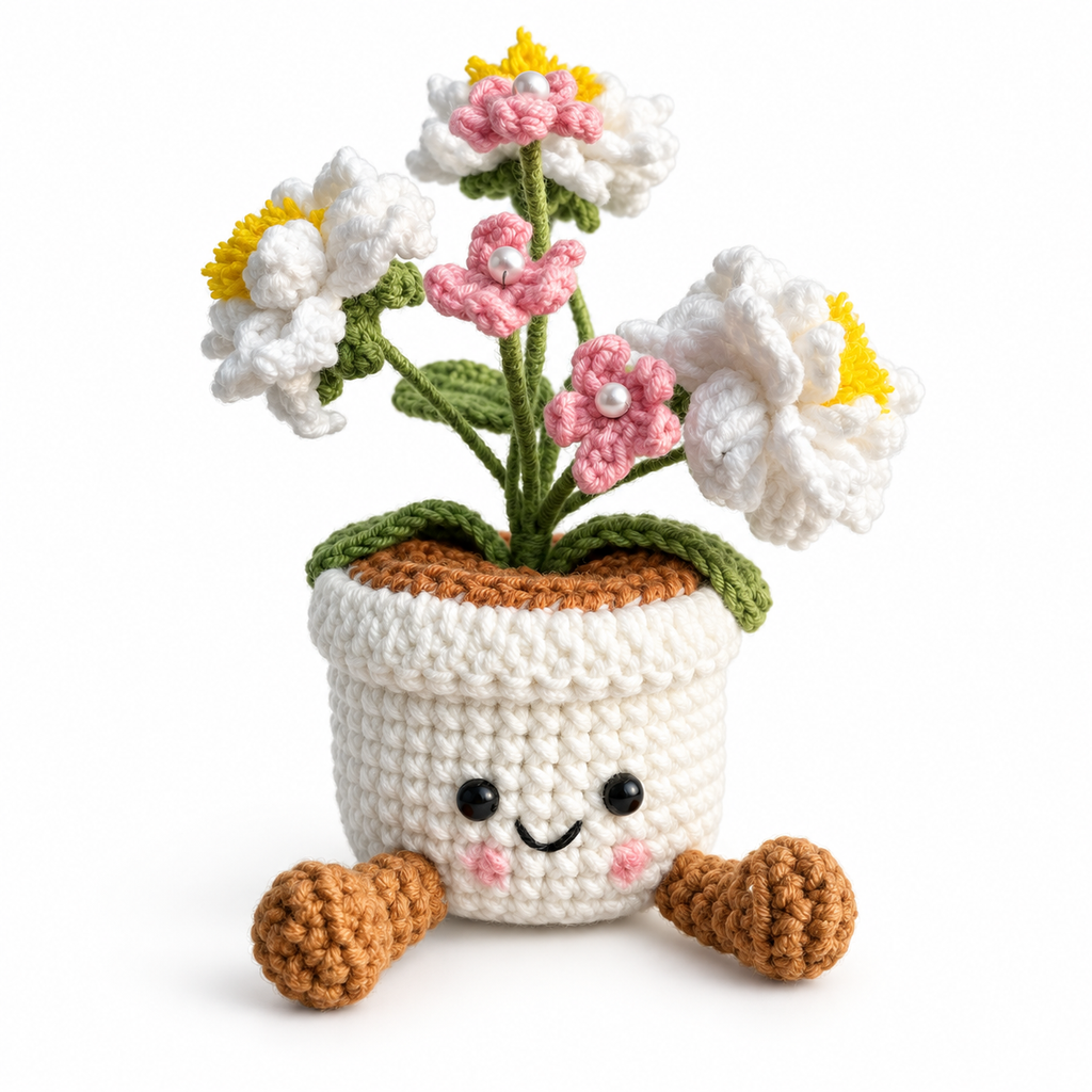 Crochet Gardenia smile Pot
