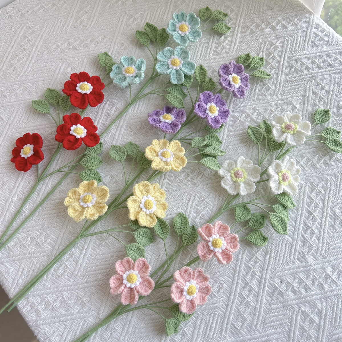 Dog Rose Crochet Flower Stem