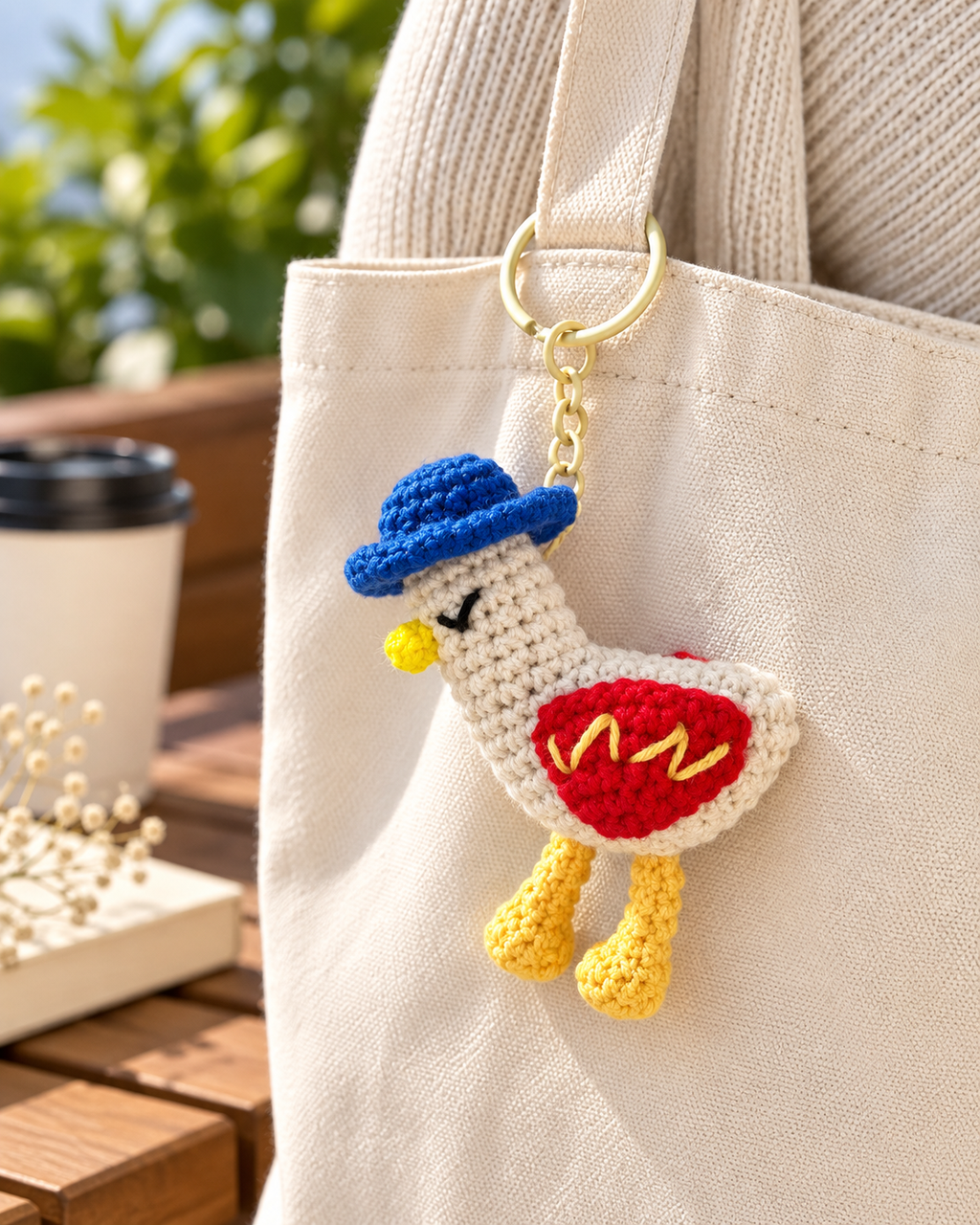 Crochet Spring Stroll Duck Keychain