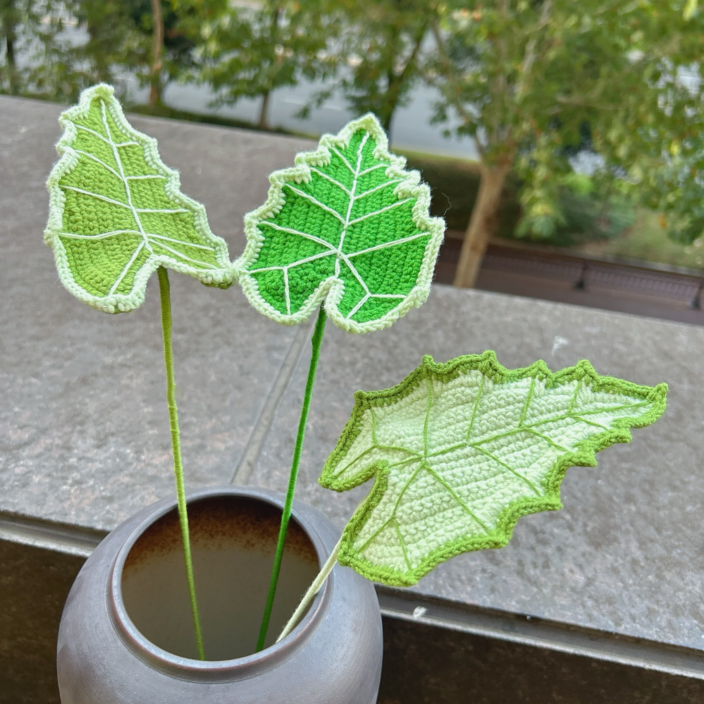 Alocasia Leaf Crochet Flower Stem CL-014