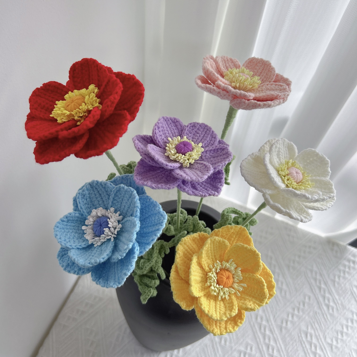Anemone Crochet Flower Stem