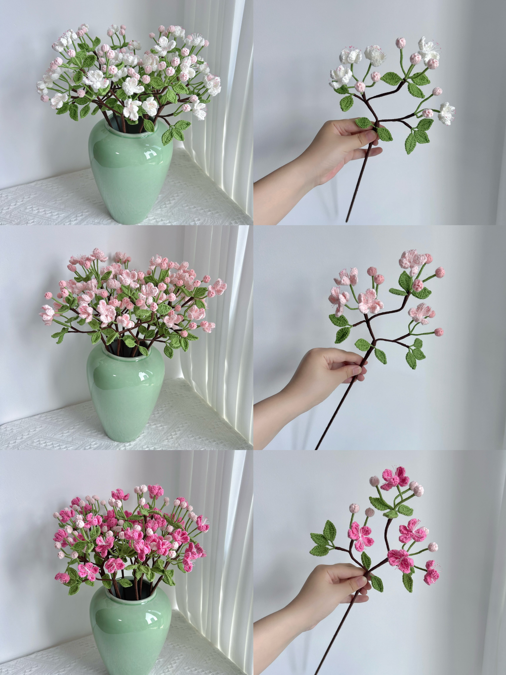 Begonia Crochet Flower Stem