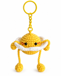 Crochet Sunny-Side-Up Egg Keychain